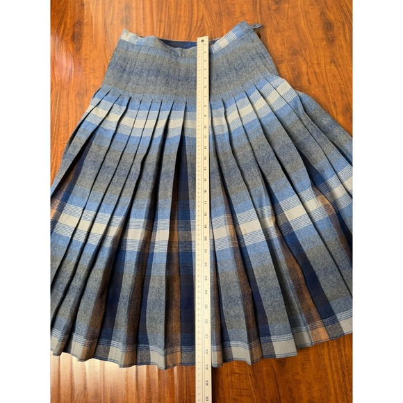 VTG Pendleton Wool Turnabout Reversible Skirt Womens SZ W24" L 30" Blue/Green XS - Picture 9 of 10